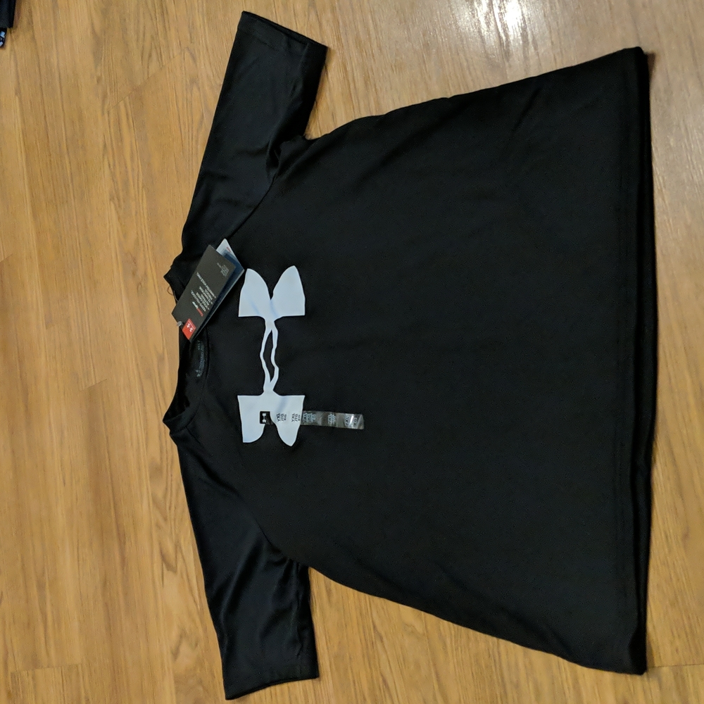 Under Armour shirt tee t-shirt Black Heat Gear Y XL NWT